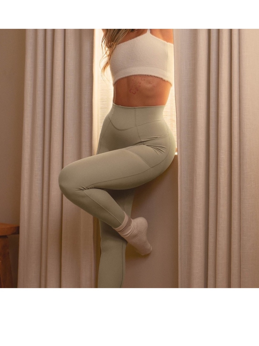 Gymshark x Whitney Simmons Leggings Sage Green Pocket Size Small